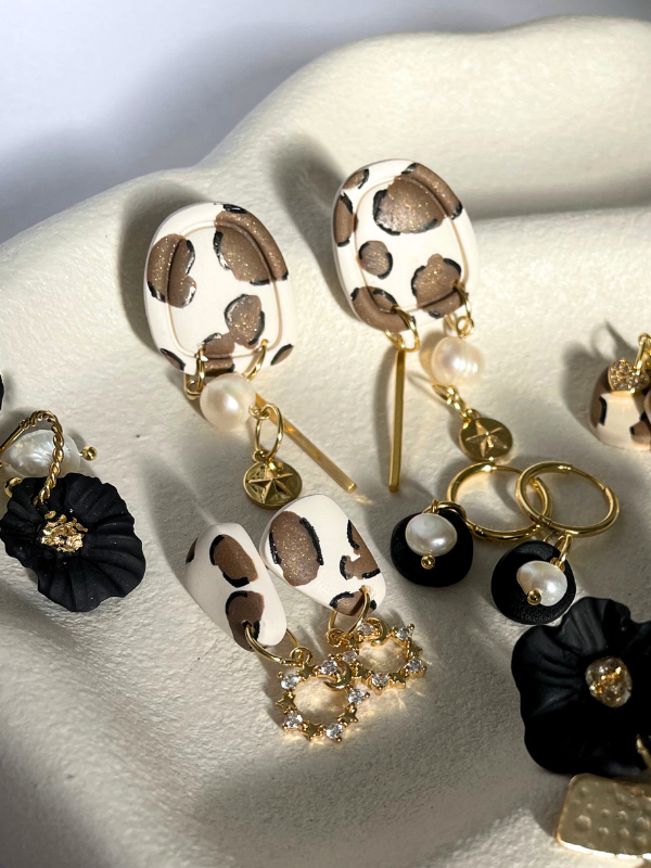 Leopard Golden Pearl Dangles