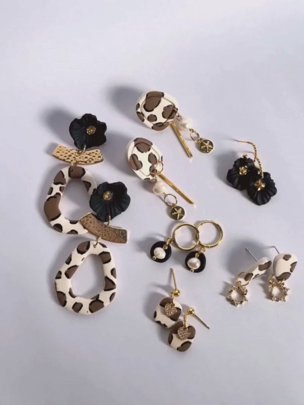 Leopard Floral Statement Dangles